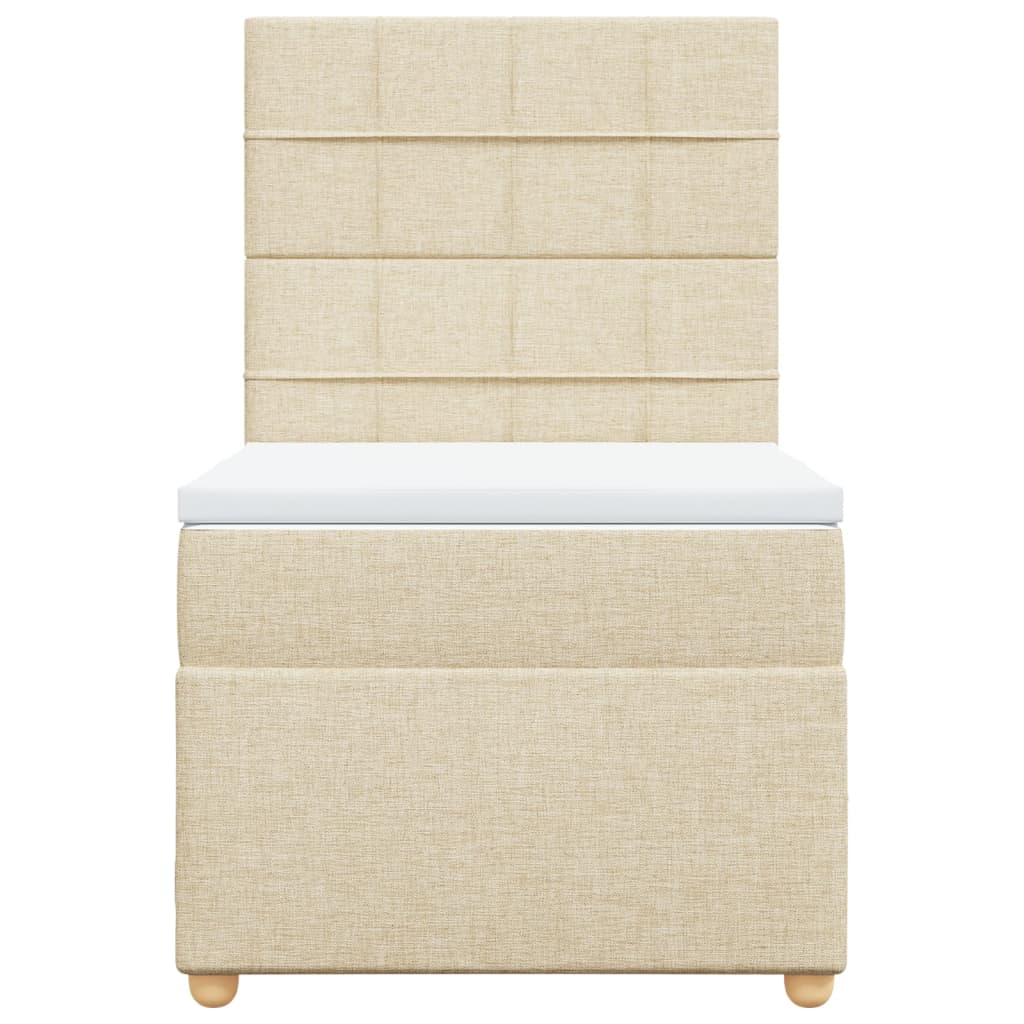 Giroletto a Molle con Materasso Crema 90x190 cm in Tessuto | homemem39