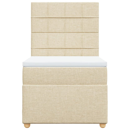 Giroletto a Molle con Materasso Crema 90x190 cm in Tessuto | homemem39