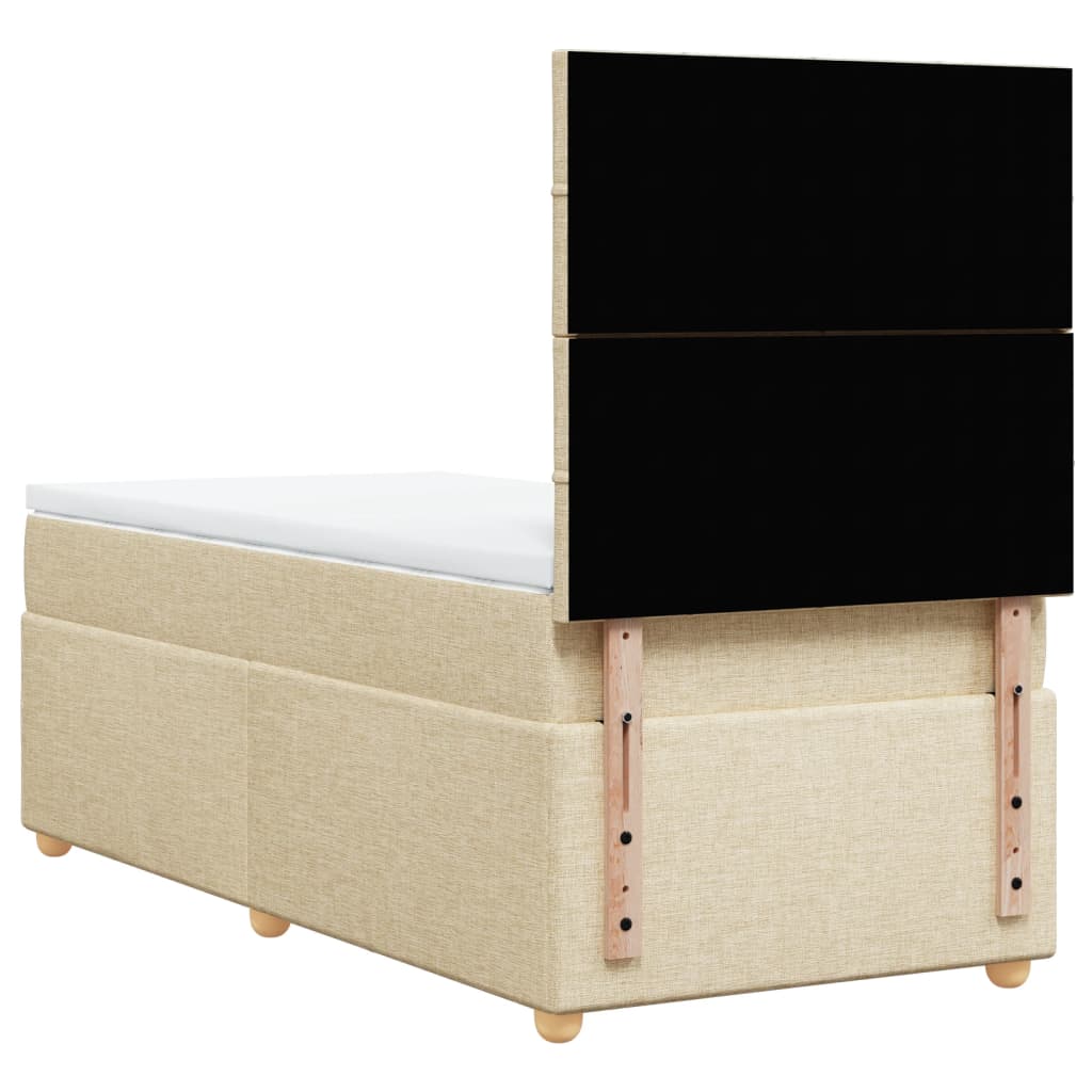 Giroletto a Molle con Materasso Crema 90x190 cm in Tessuto | homemem39