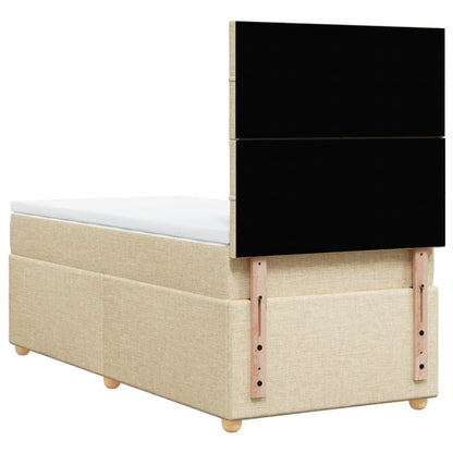 Giroletto a Molle con Materasso Crema 90x190 cm in Tessuto