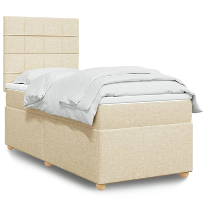 Giroletto a Molle con Materasso Crema 90x190 cm in Tessuto | homemem39