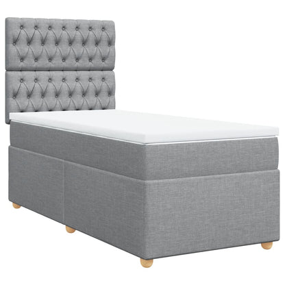Giroletto a Molle con Materasso Grigio Chiaro 90x190 cm Tessuto