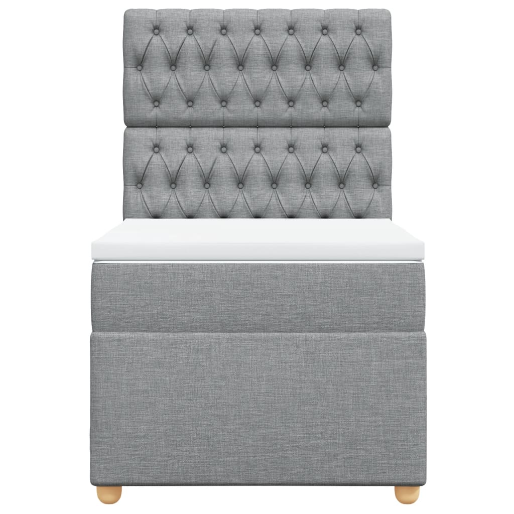 Giroletto a Molle con Materasso Grigio Chiaro 90x190 cm Tessuto