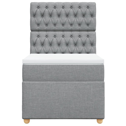 Giroletto a Molle con Materasso Grigio Chiaro 90x190 cm Tessuto