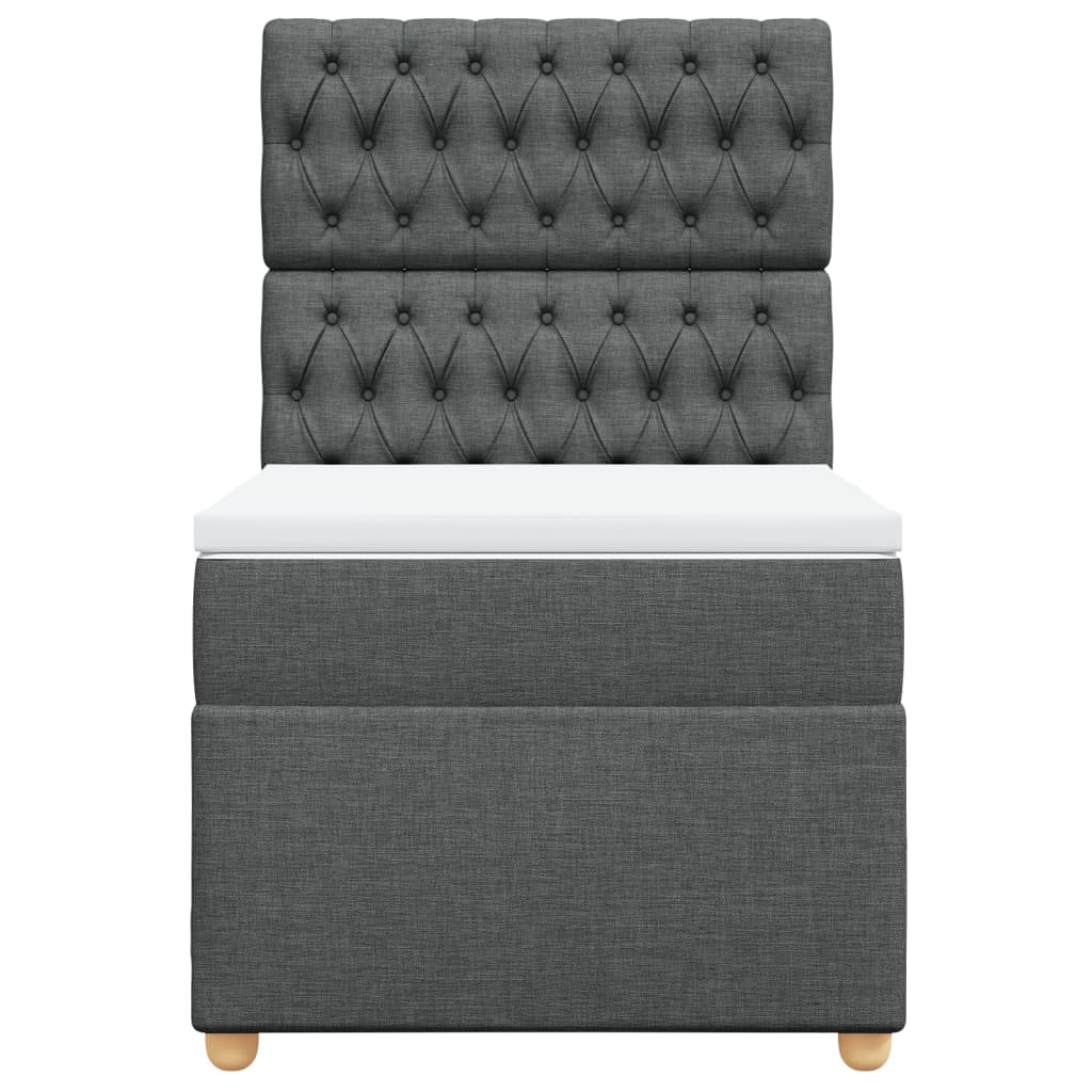 Giroletto a Molle con Materasso Grigio Scuro 90x190 cm Tessuto