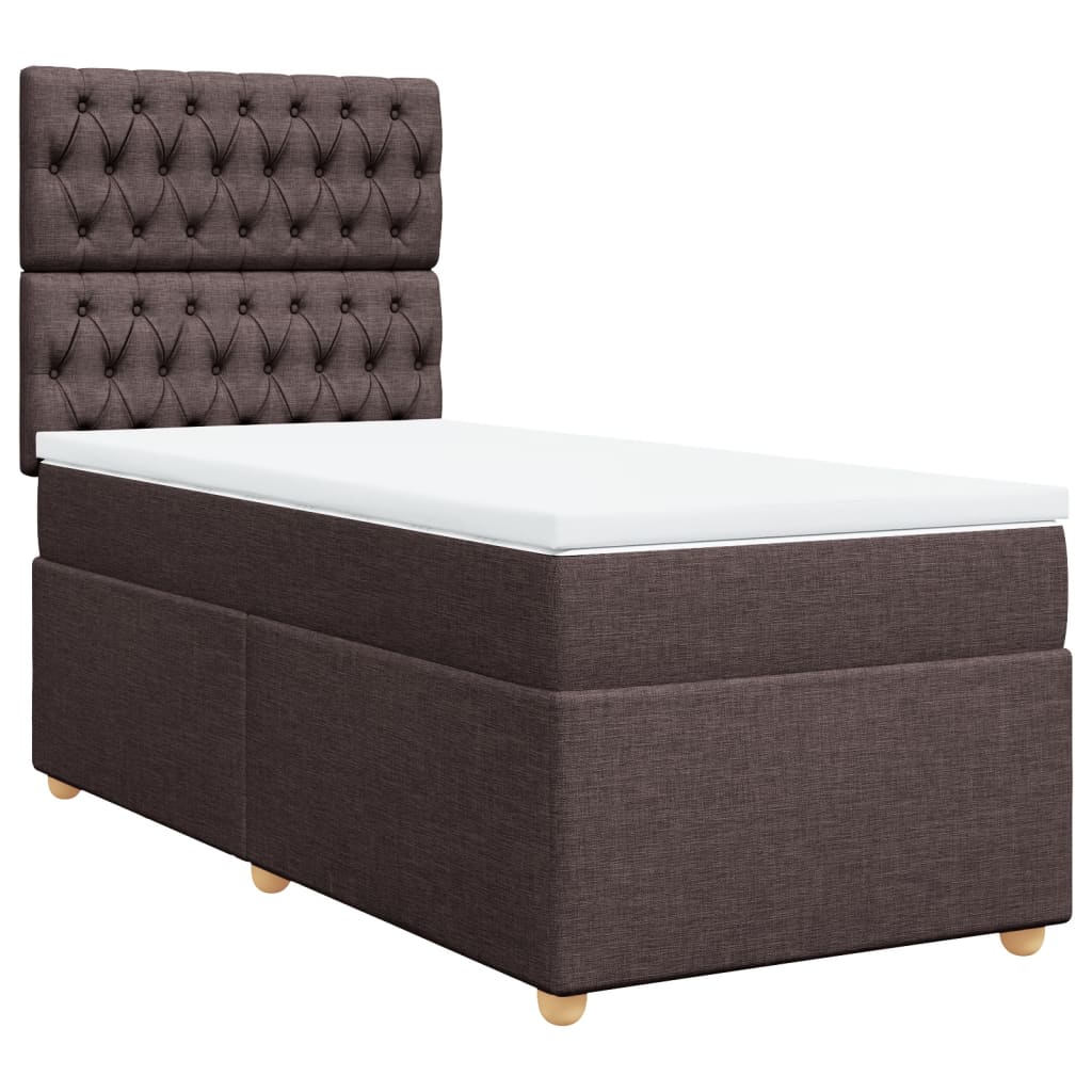 Giroletto a Molle con Materasso Marrone Scuro 90x190cm Tessuto | homemem39