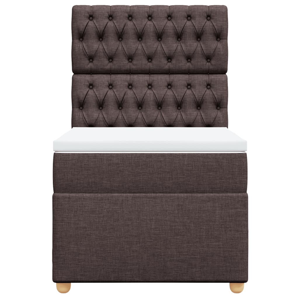 Giroletto a Molle con Materasso Marrone Scuro 90x190cm Tessuto | homemem39