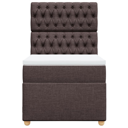 Giroletto a Molle con Materasso Marrone Scuro 90x190cm Tessuto | homemem39