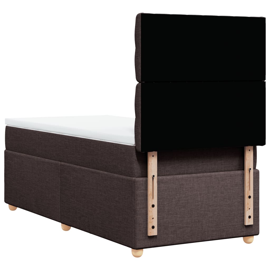 Giroletto a Molle con Materasso Marrone Scuro 90x190cm Tessuto | homemem39
