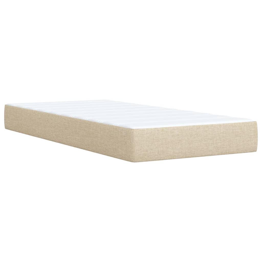 Giroletto a Molle con Materasso Crema 90x190 cm in Tessuto | homemem39