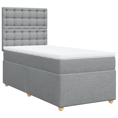 Giroletto a Molle con Materasso Grigio Chiaro 90x190 cm Tessuto