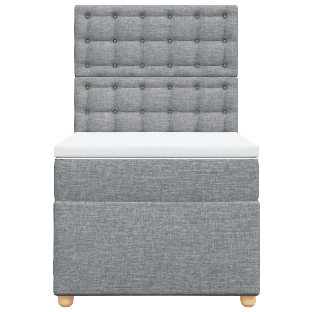 Giroletto a Molle con Materasso Grigio Chiaro 90x190 cm Tessuto