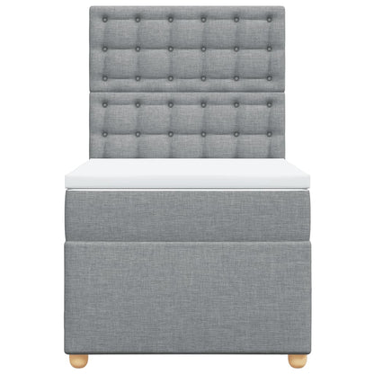 Giroletto a Molle con Materasso Grigio Chiaro 90x190 cm Tessuto