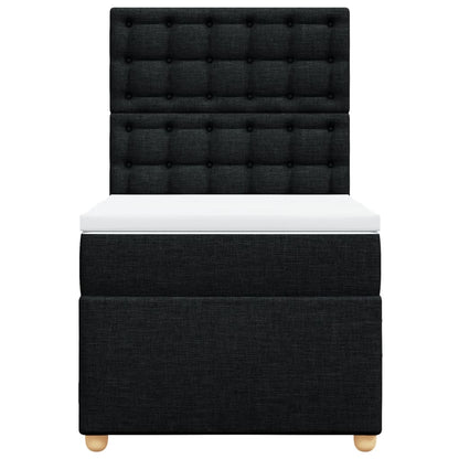 Giroletto a Molle con Materasso Nero 90x190 cm in Tessuto