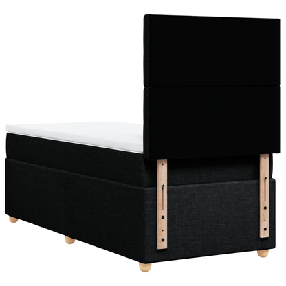 Giroletto a Molle con Materasso Nero 90x190 cm in Tessuto
