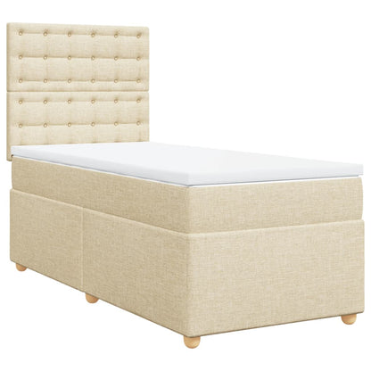 Giroletto a Molle con Materasso Crema 90x190 cm in Tessuto | homemem39