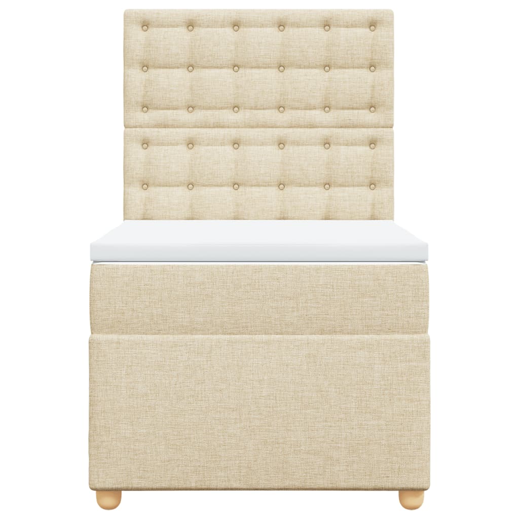 Giroletto a Molle con Materasso Crema 90x190 cm in Tessuto | homemem39