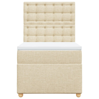 Giroletto a Molle con Materasso Crema 90x190 cm in Tessuto | homemem39
