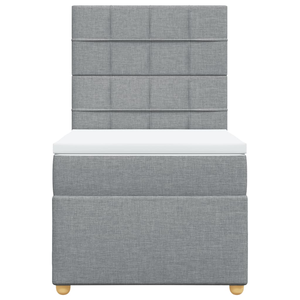 Giroletto a Molle con Materasso Grigio Chiaro 90x200 cm Tessuto