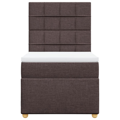Giroletto a Molle con Materasso Marrone Scuro 90x200 cm Tessuto