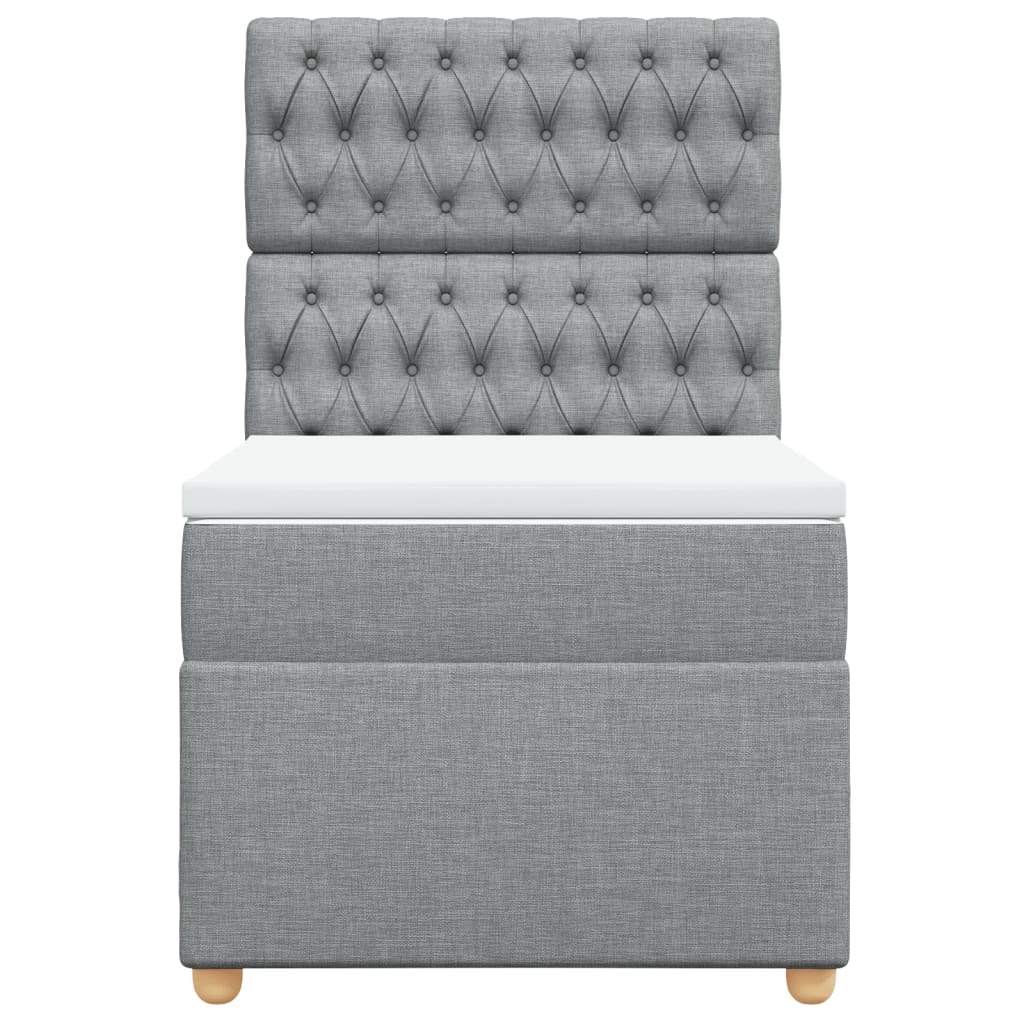 Giroletto a Molle con Materasso Grigio Chiaro 90x200 cm Tessuto