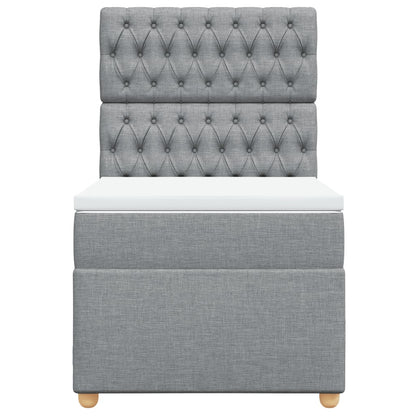 Giroletto a Molle con Materasso Grigio Chiaro 90x200 cm Tessuto