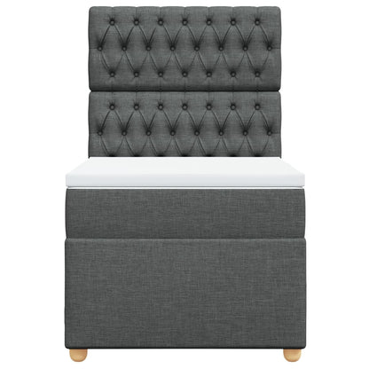 Giroletto a Molle con Materasso Grigio Scuro 90x200 cm Tessuto