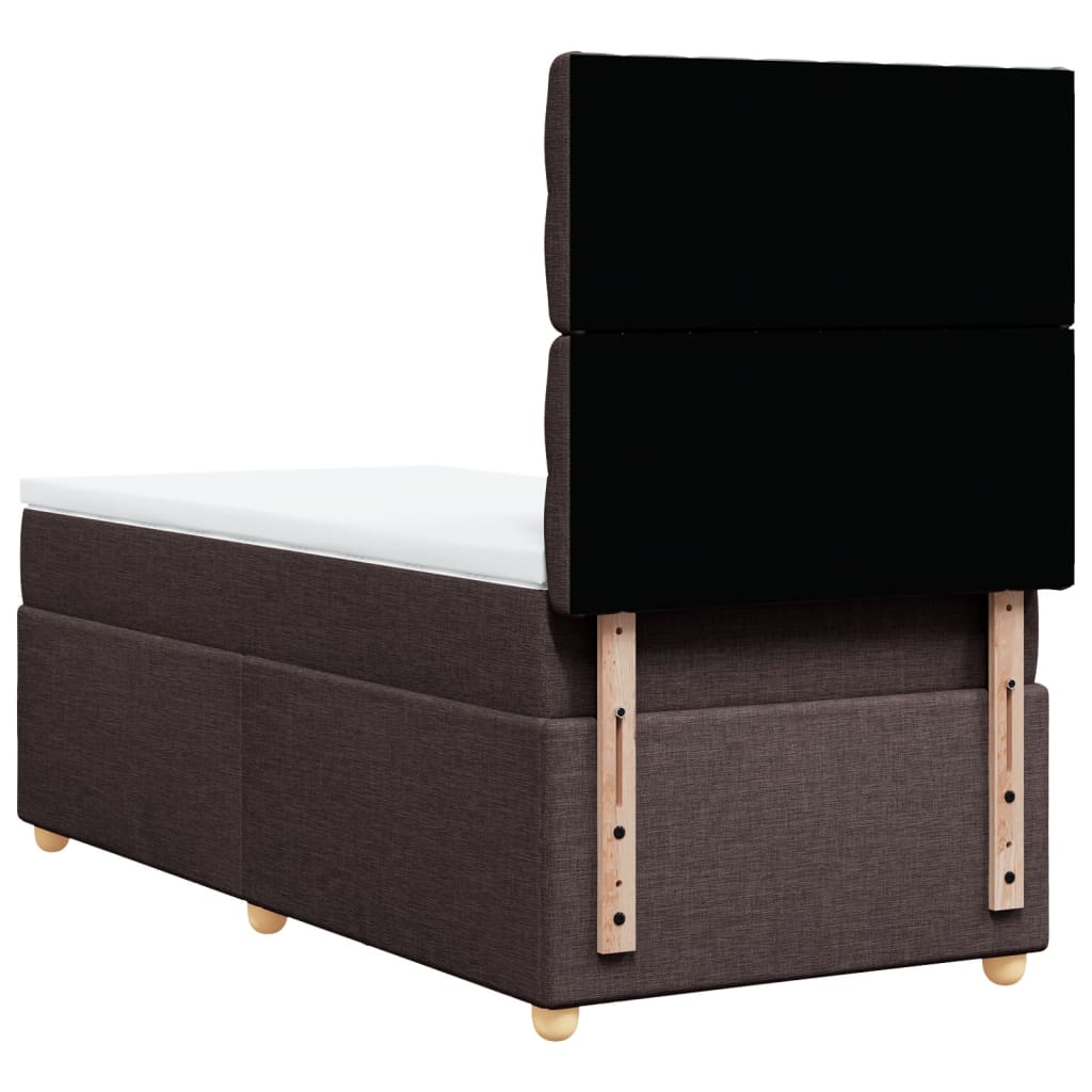 Giroletto a Molle con Materasso Marrone Scuro 90x200 cm Tessuto | homemem39