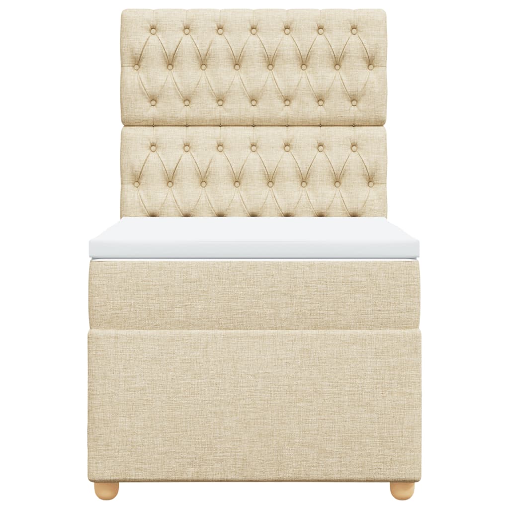 Giroletto a Molle con Materasso Crema 90x200 cm inTessuto - homemem39