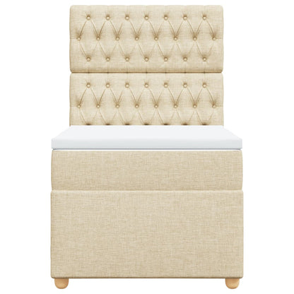 Giroletto a Molle con Materasso Crema 90x200 cm inTessuto - homemem39