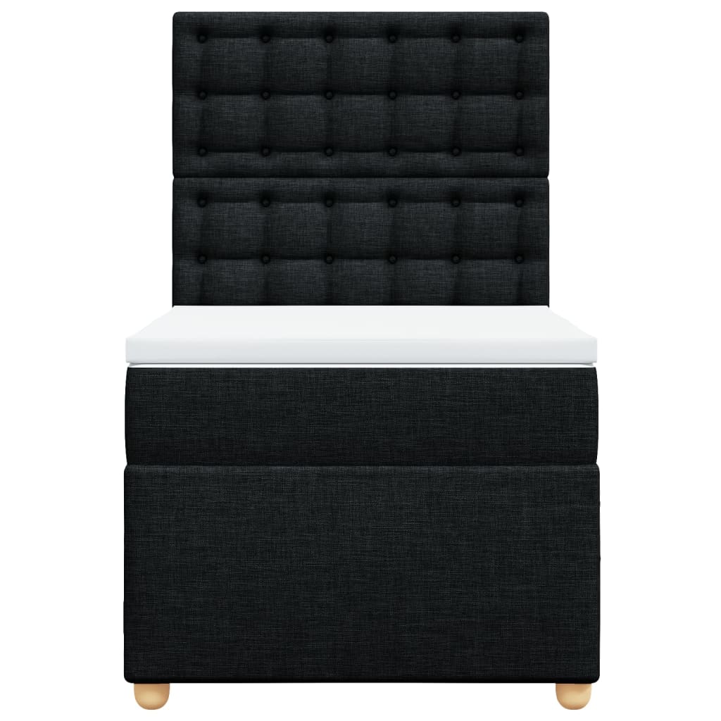 Giroletto a Molle con Materasso Nero 90x200 cm in Tessuto