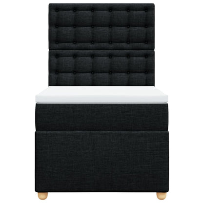 Giroletto a Molle con Materasso Nero 90x200 cm in Tessuto