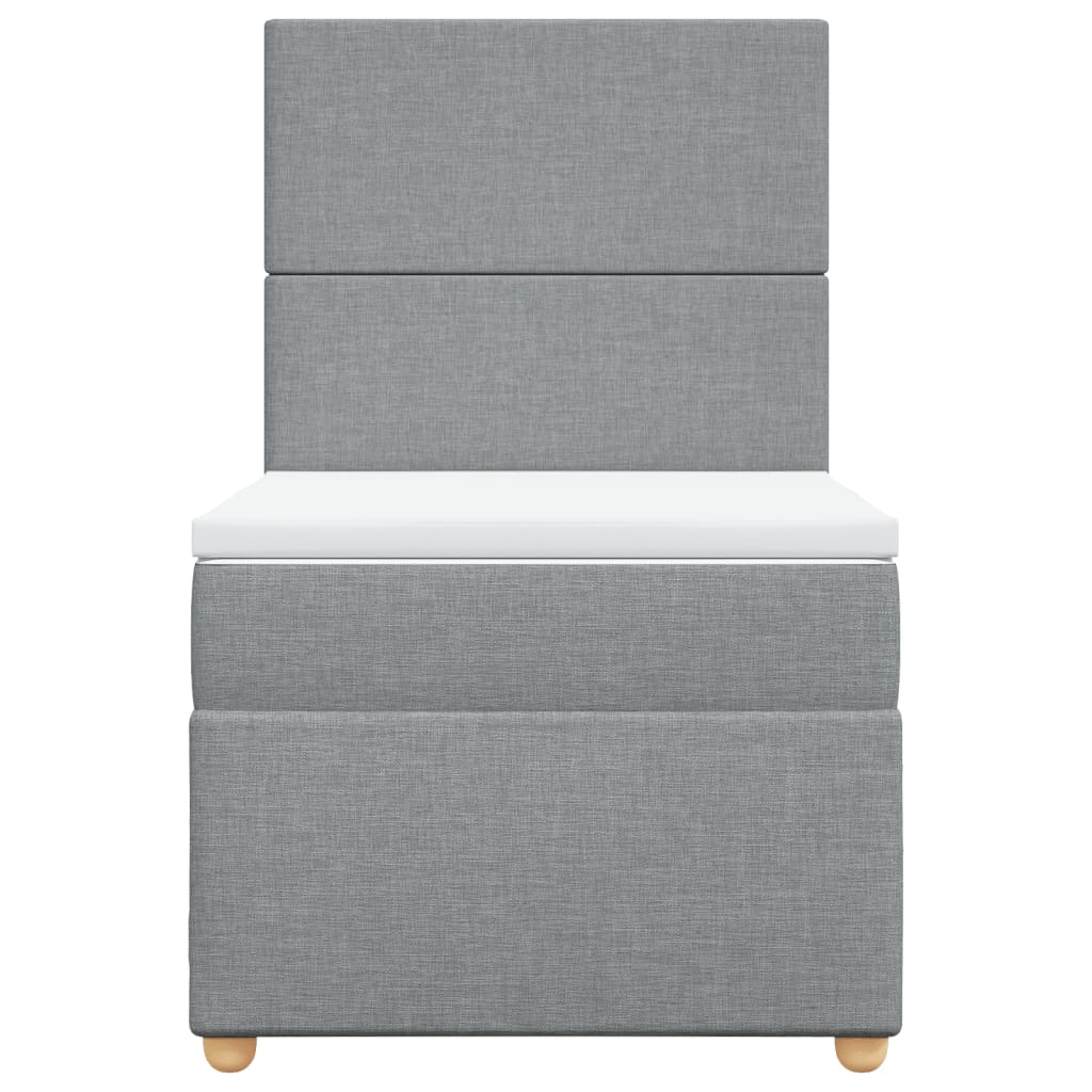 Giroletto a Molle con Materasso Grigio Chiaro100x200 cm Tessuto