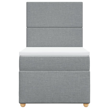 Giroletto a Molle con Materasso Grigio Chiaro100x200 cm Tessuto