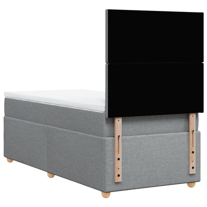 Giroletto a Molle con Materasso Grigio Chiaro100x200 cm Tessuto