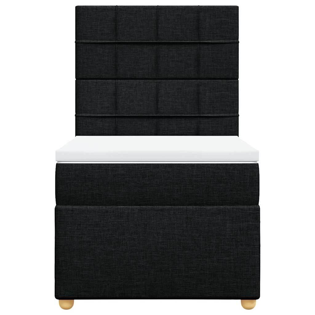 Giroletto a Molle con Materasso Nero 100x200 cm in Tessuto