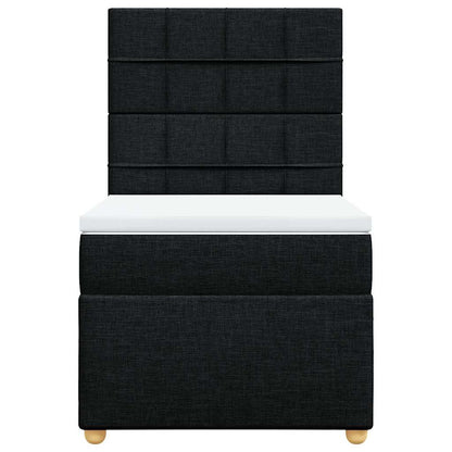 Giroletto a Molle con Materasso Nero 100x200 cm in Tessuto