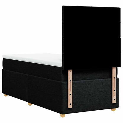Giroletto a Molle con Materasso Nero 100x200 cm in Tessuto