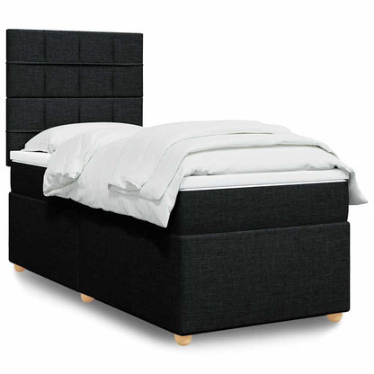 Giroletto a Molle con Materasso Nero 100x200 cm in Tessuto