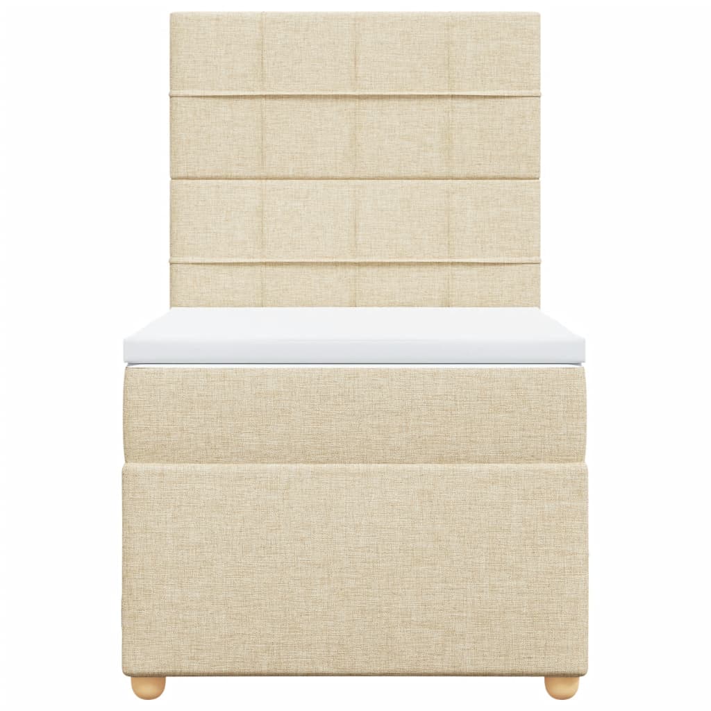 Giroletto a Molle con Materasso Crema 100x200 cm in Tessuto