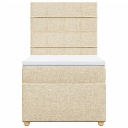 Giroletto a Molle con Materasso Crema 100x200 cm in Tessuto