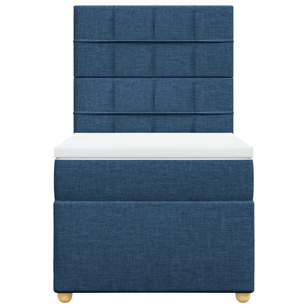 Giroletto a Molle con Materasso Blu 100x200 cm in Tessuto