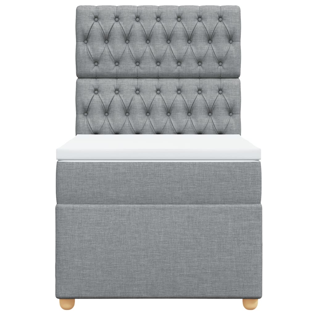 Giroletto a Molle con Materasso Grigio Chiaro100x200 cm Tessuto - homemem39