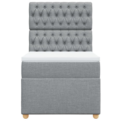 Giroletto a Molle con Materasso Grigio Chiaro100x200 cm Tessuto - homemem39