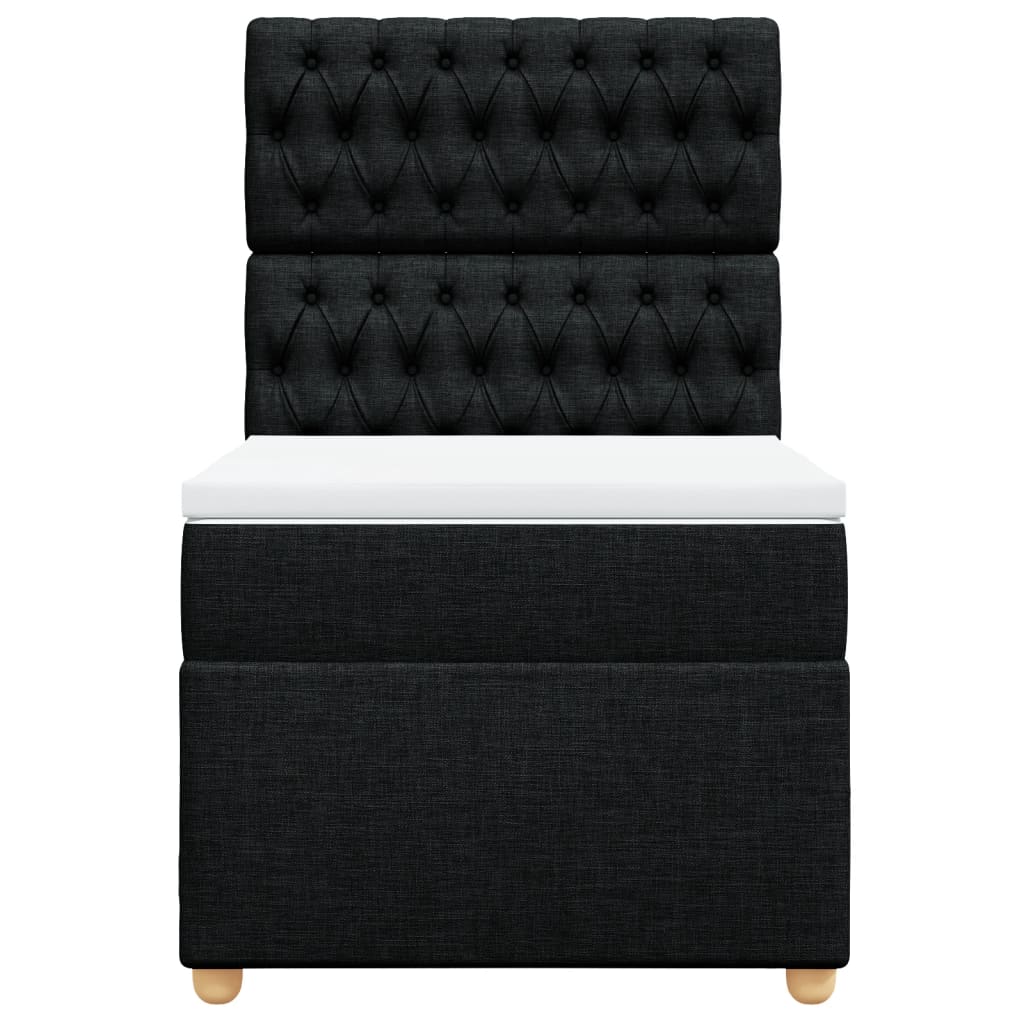 Giroletto a Molle con Materasso Nero 100x200 cm in Tessuto