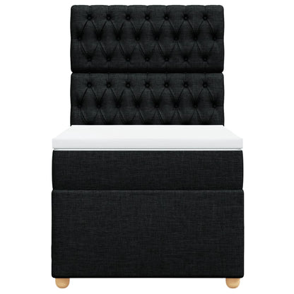 Giroletto a Molle con Materasso Nero 100x200 cm in Tessuto