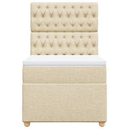 Giroletto a Molle con Materasso Crema 100x200 cm in Tessuto - homemem39