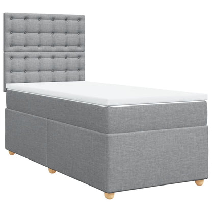 Giroletto a Molle con Materasso Grigio Chiaro100x200 cm Tessuto