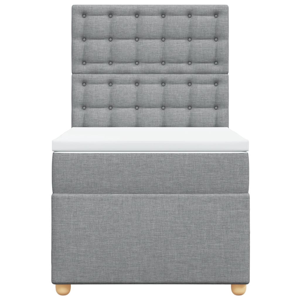 Giroletto a Molle con Materasso Grigio Chiaro100x200 cm Tessuto