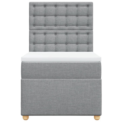 Giroletto a Molle con Materasso Grigio Chiaro100x200 cm Tessuto